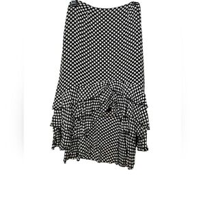 Women's Black and White Polka Dot Ruffle Skirt Size 4‎ Petite By Nygard
